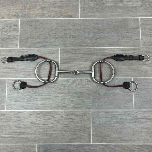 Coronet Single Joint Eggbutt Gag Bit with Rope Cheek Pieces 5"