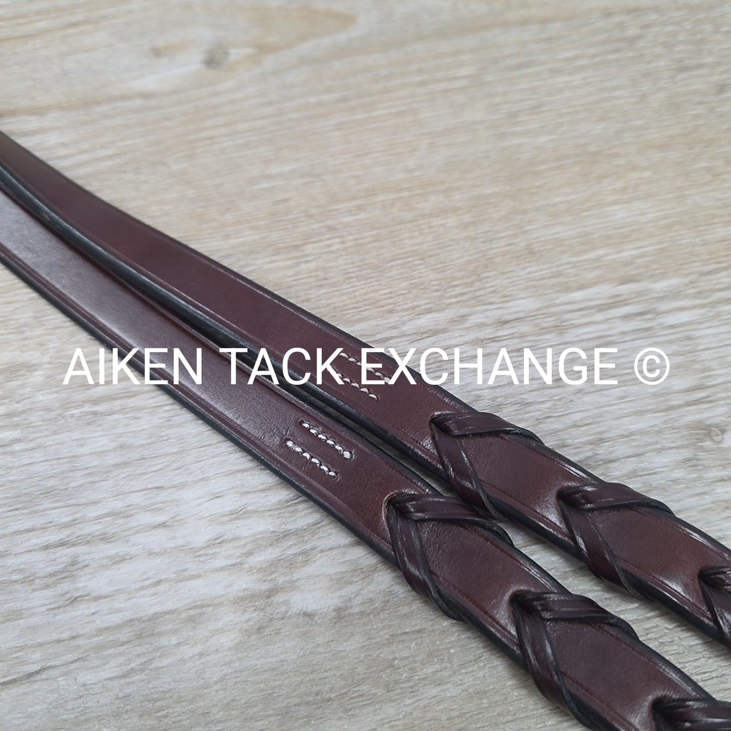 KL Select Round Raised Fancy Stitched Laced Reins, Brown, Size Full