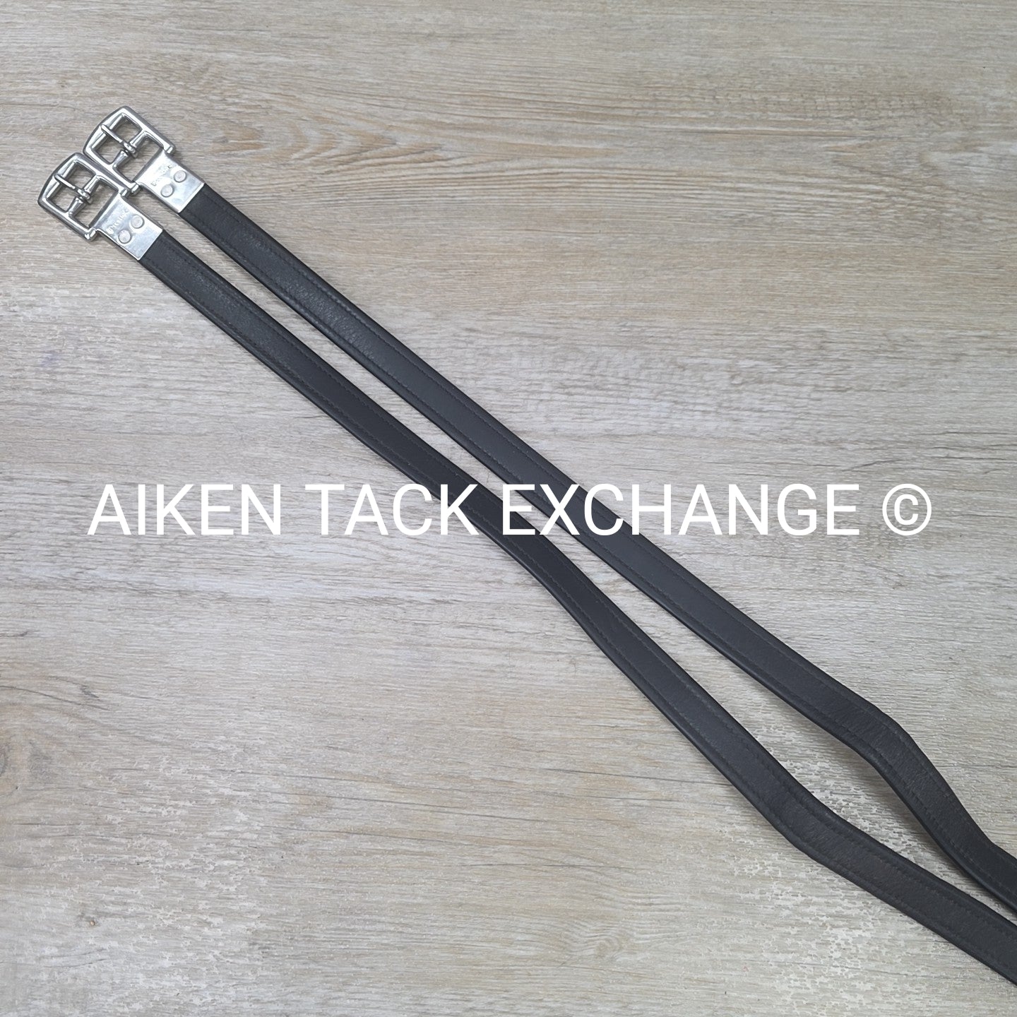 Prestige Nylon Lined Stirrup Leathers, Black, 160cm  / 63"