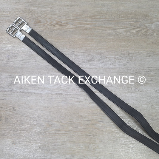 Prestige Nylon Lined Stirrup Leathers, Black, 160cm  / 63"