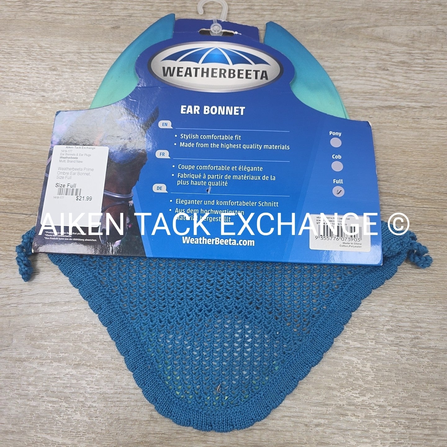 Weatherbeeta Prime Ombre Ear Bonnet, Size Full