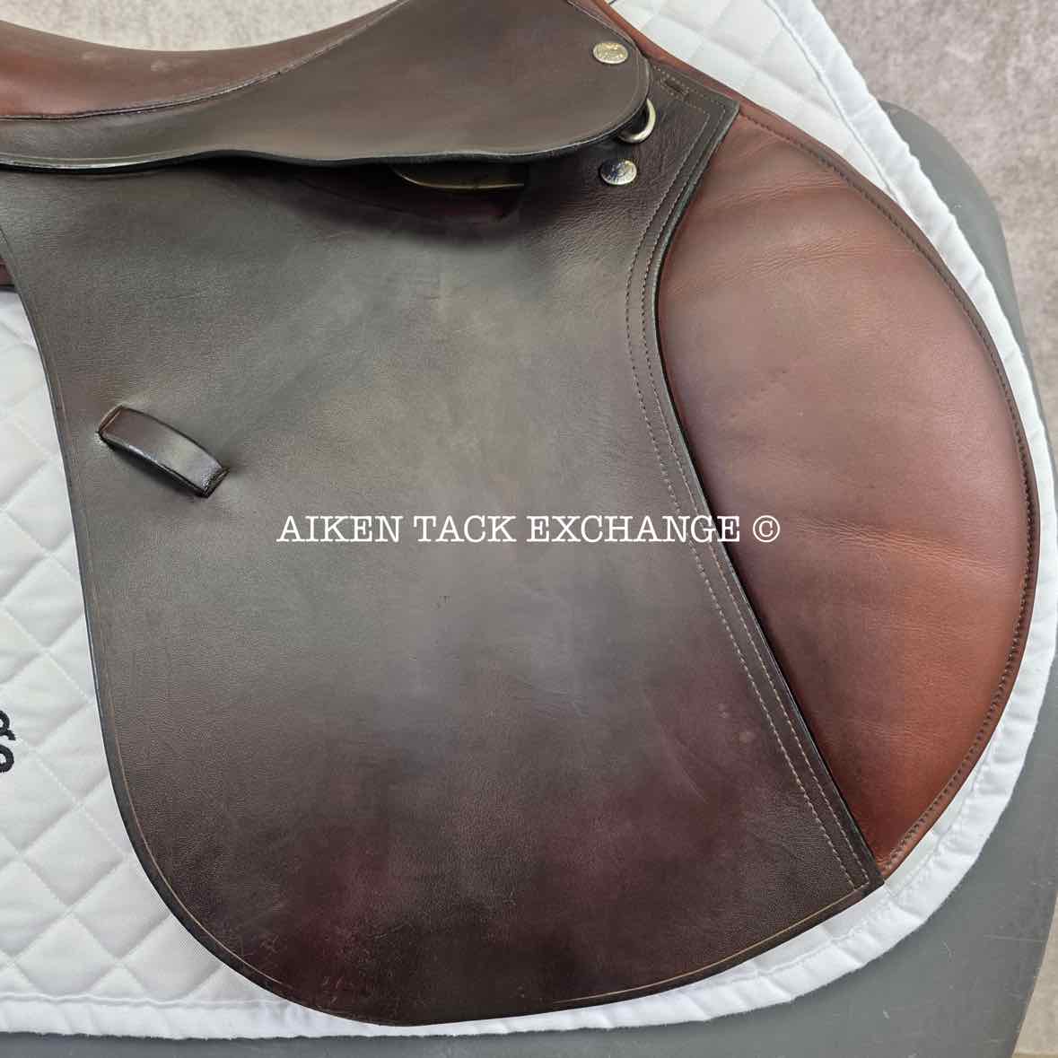 2008 Frank Baines Elan Close Contact Jump Saddle, 17.5" Seat, Medium Tree, Wool Flocked Panels
