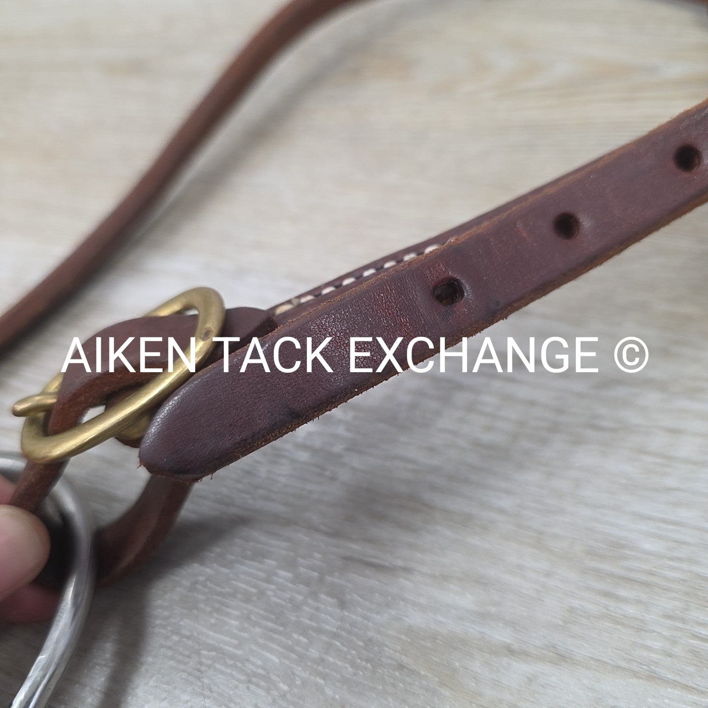 One Ear Headstall with Matching Split Reins & 4.5" Single Joint Loose Ring Bit