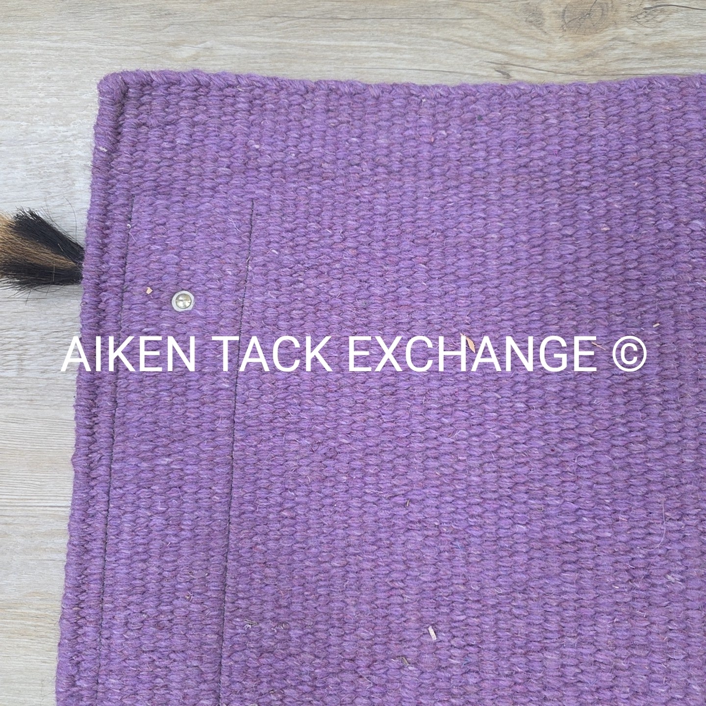 Western Saddle Blanket with Leather Detail, 34" x 36"