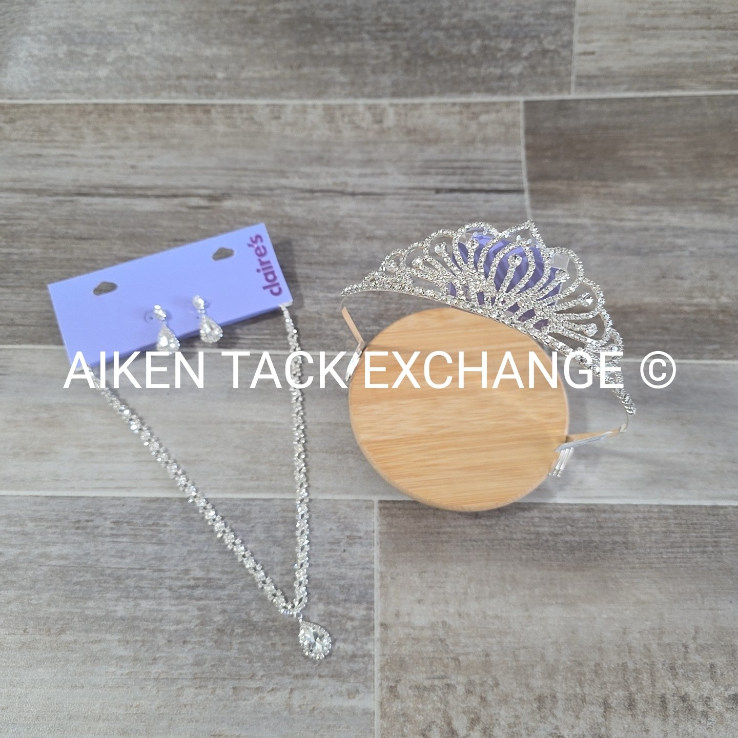 Claire's Bundle - 1 Tiara, 1 Set of Earrings, 1 Necklace