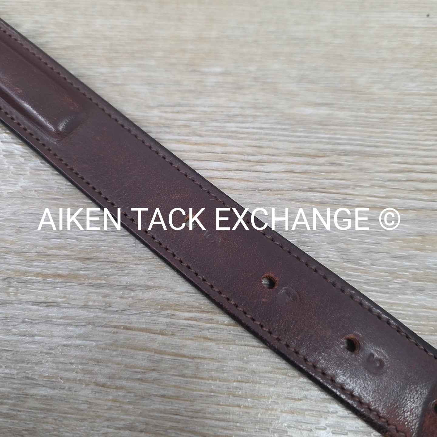 Raised Leather Belt, Brown, 32