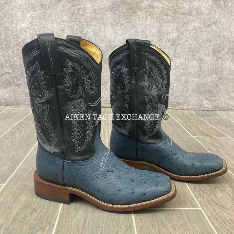 Lagrange Ostrich Square Toe Western Boot, Size 7