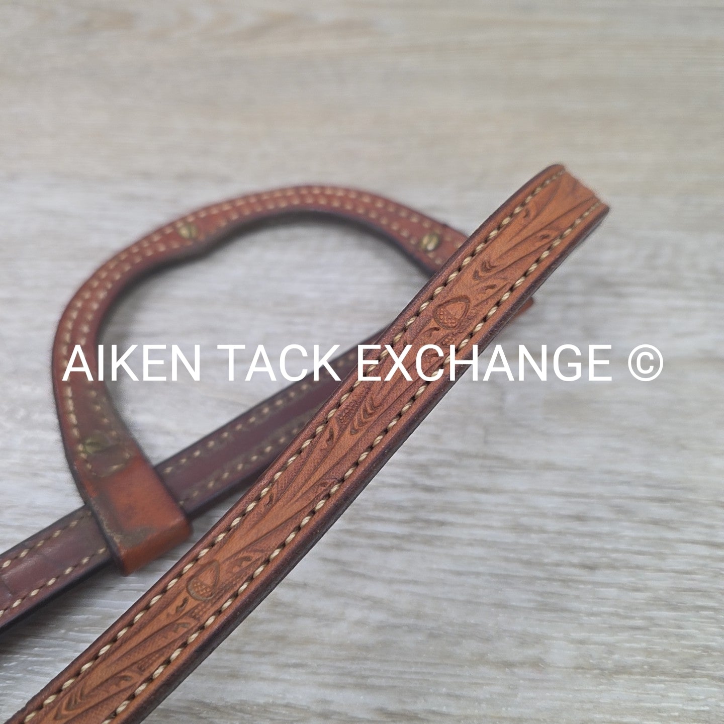 One Ear Silver Western Show Headstall, No Reins, Size Full