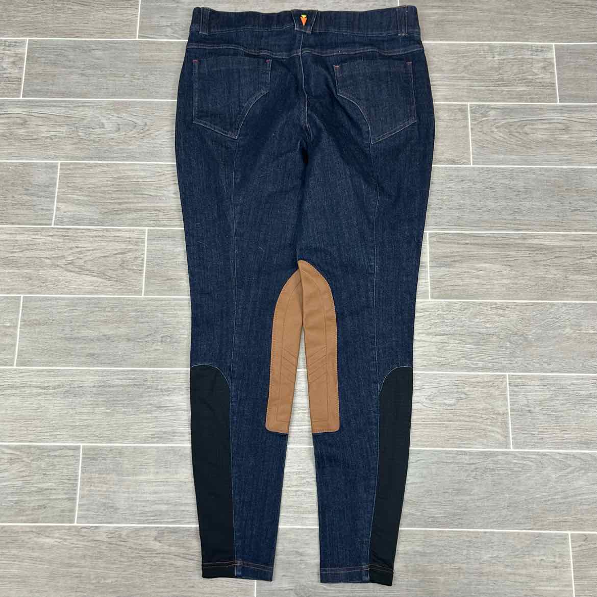Kerrits Stretch Denim Knee Patch Breeches - Size L