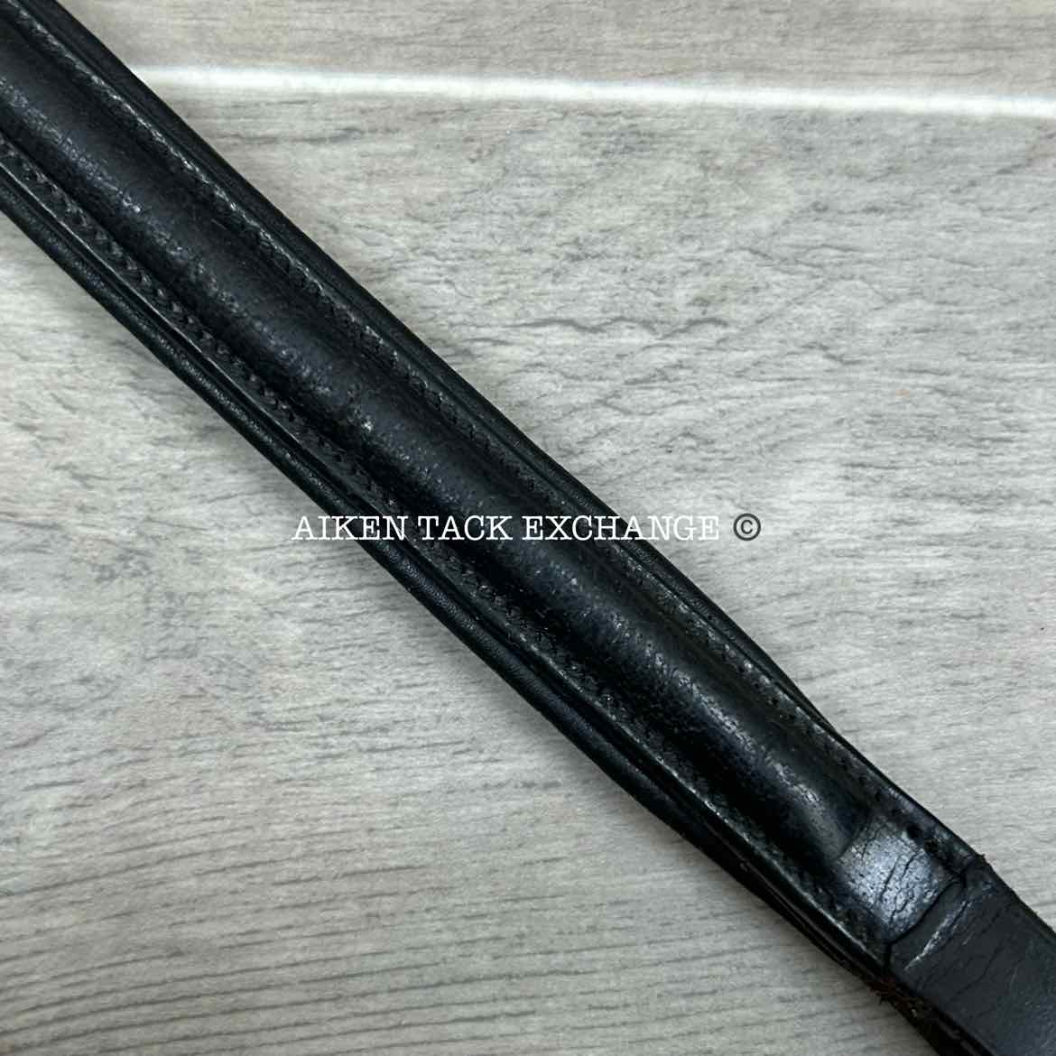 Plain Raised Padded Browband, Black, 16.5"