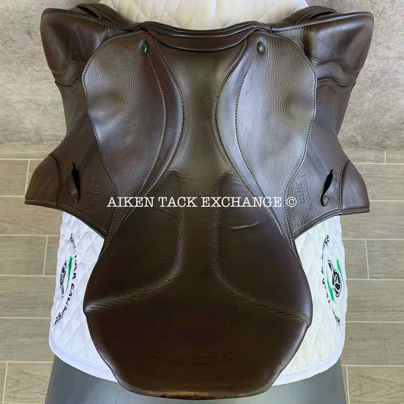 2007 Stubben Roxane Close Contact Jump Saddle, 17" Seat with Biomex, 31 cm Tree - M/MW, Wool Flocked Panels