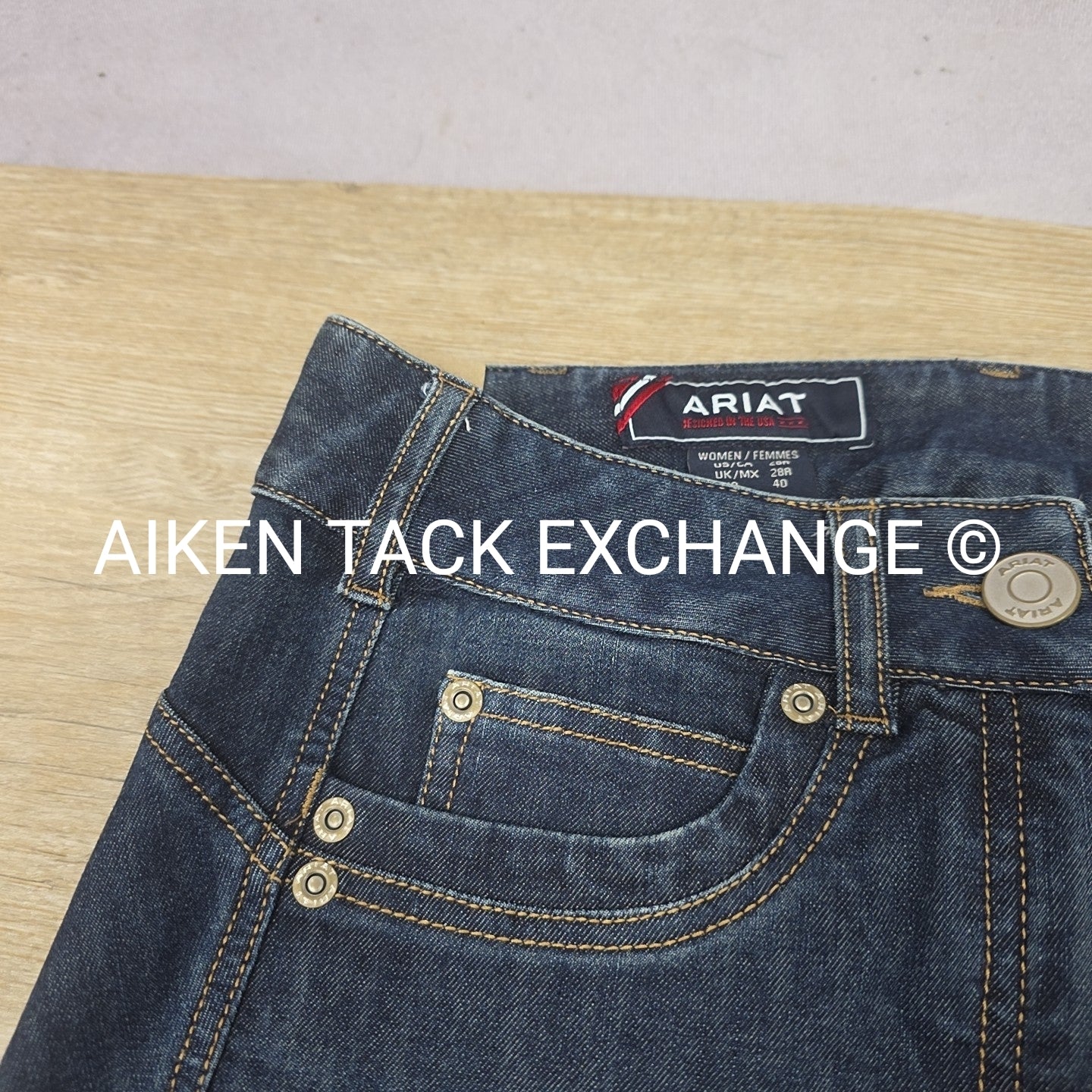 Ariat Halo Denim Knee Patch Breeches, Women's 28R