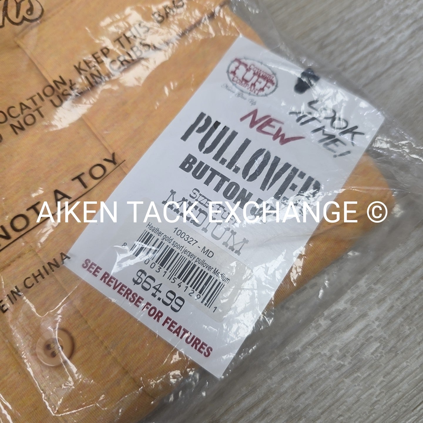 Cowgirl Tuff Sport Jersey Pullover Button Up Shirt, Heather Gold, Women's Medium