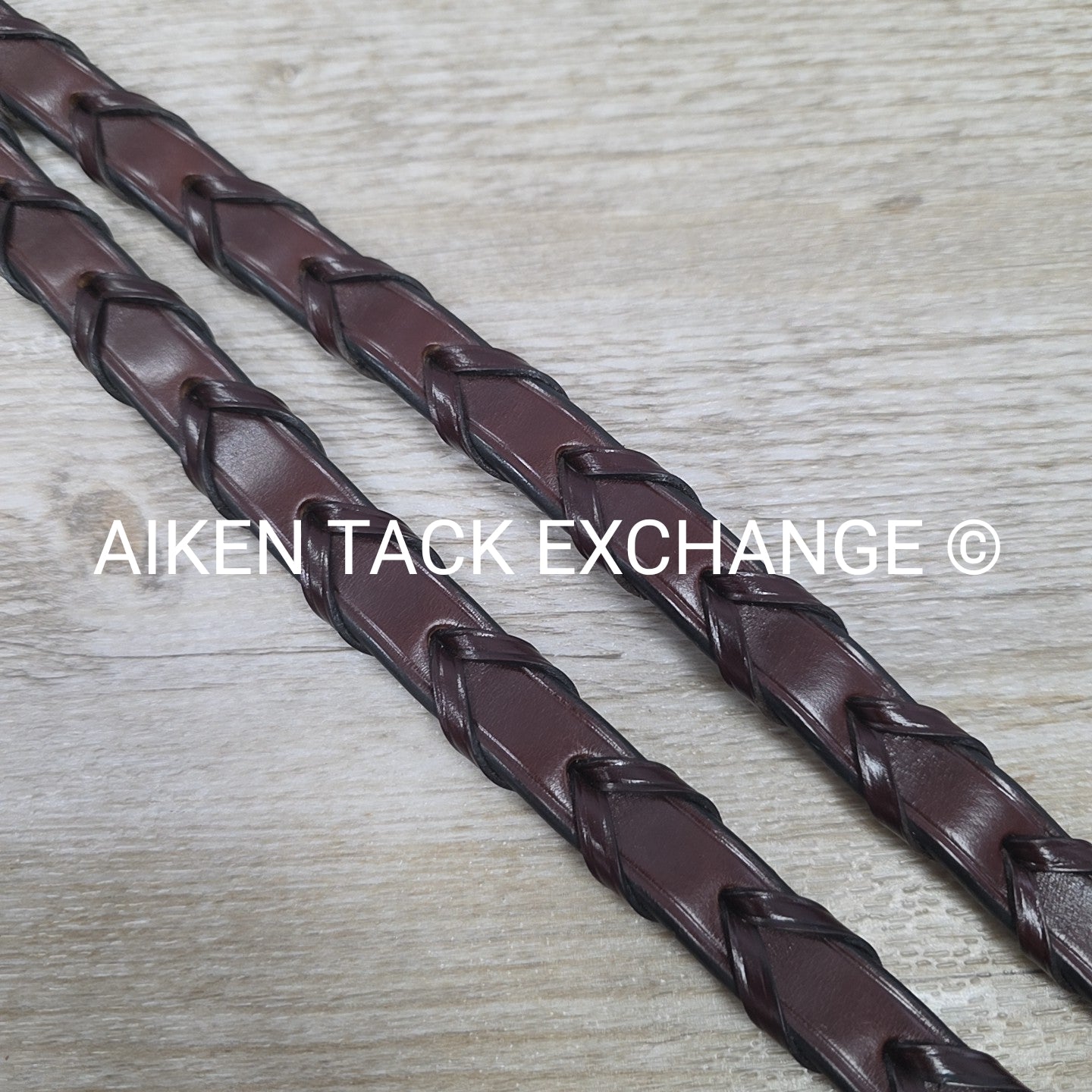 KL Select Round Raised Fancy Stitched Laced Reins, Brown, Size Full