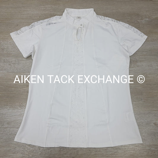 Montar Rae Short Sleeve Lace Panel Competition Shirt, Women's XLarge