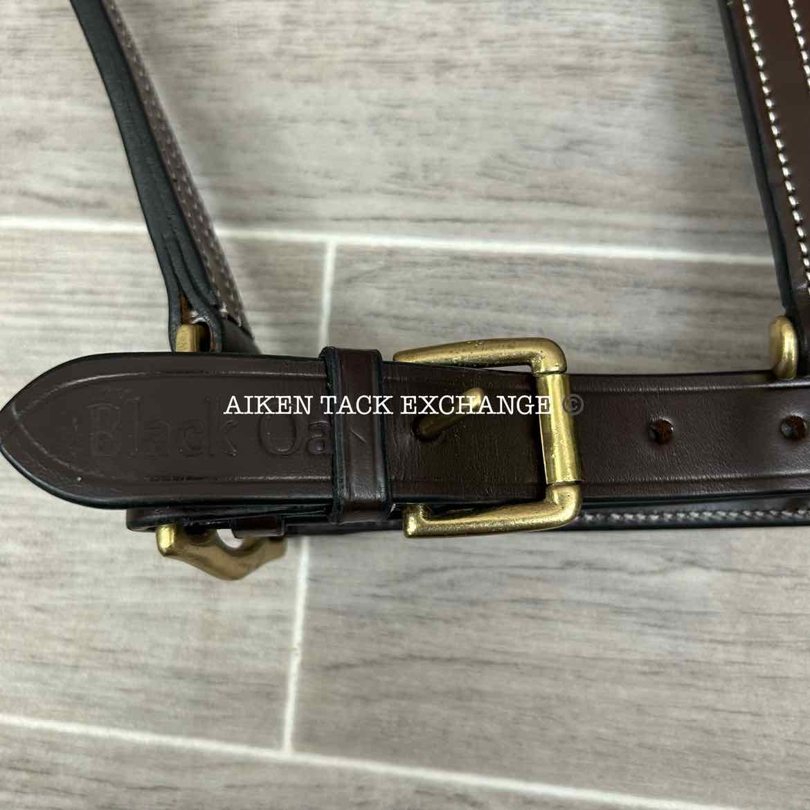 KL Select Black Oak Pine Leather Halter, Brown/Brown, Oversize