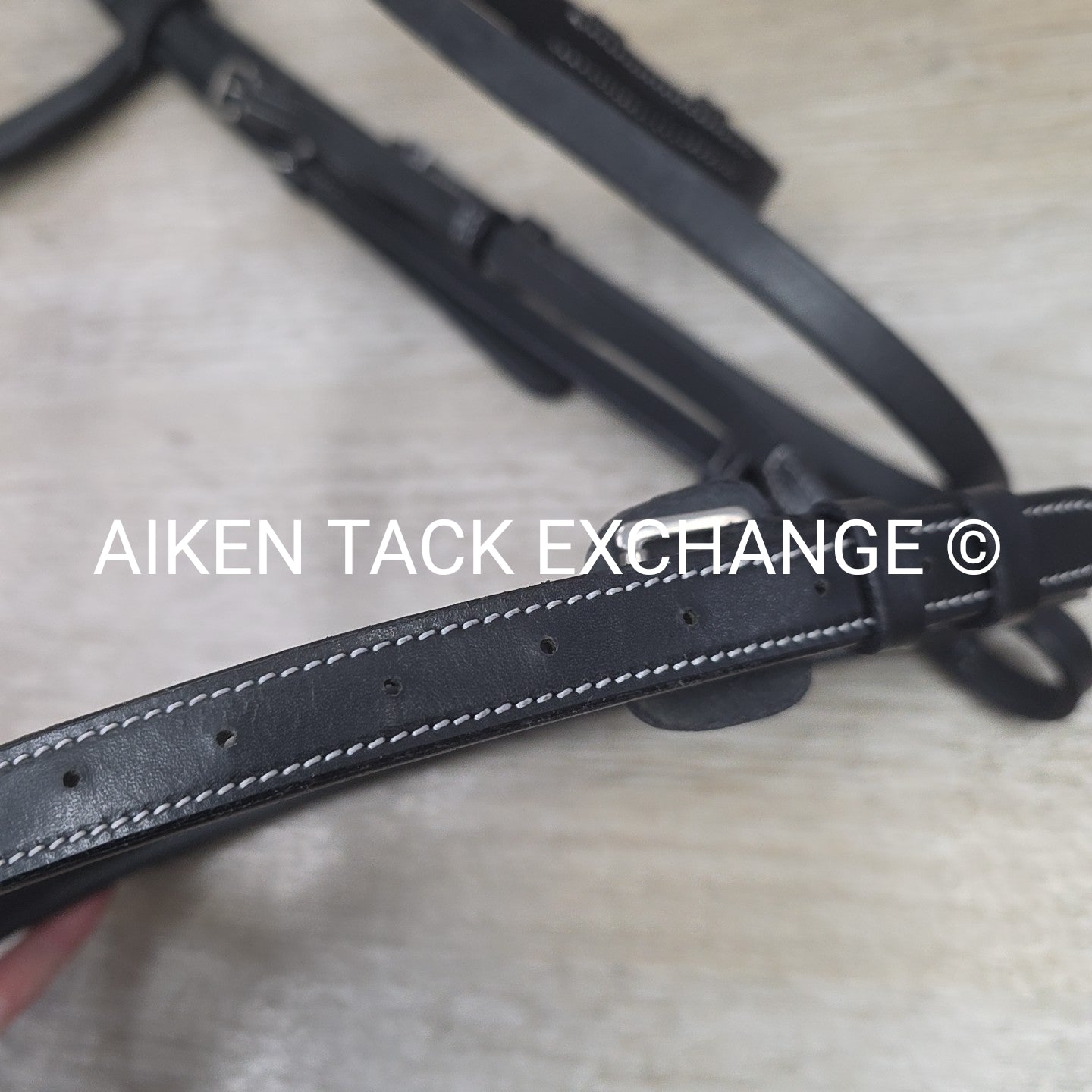HDR Pro Mono Crown Plain Raised Padded Bridle with Laced Reins, Black, Oversize