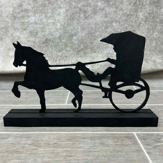 Wood Horse & Buggy Decor