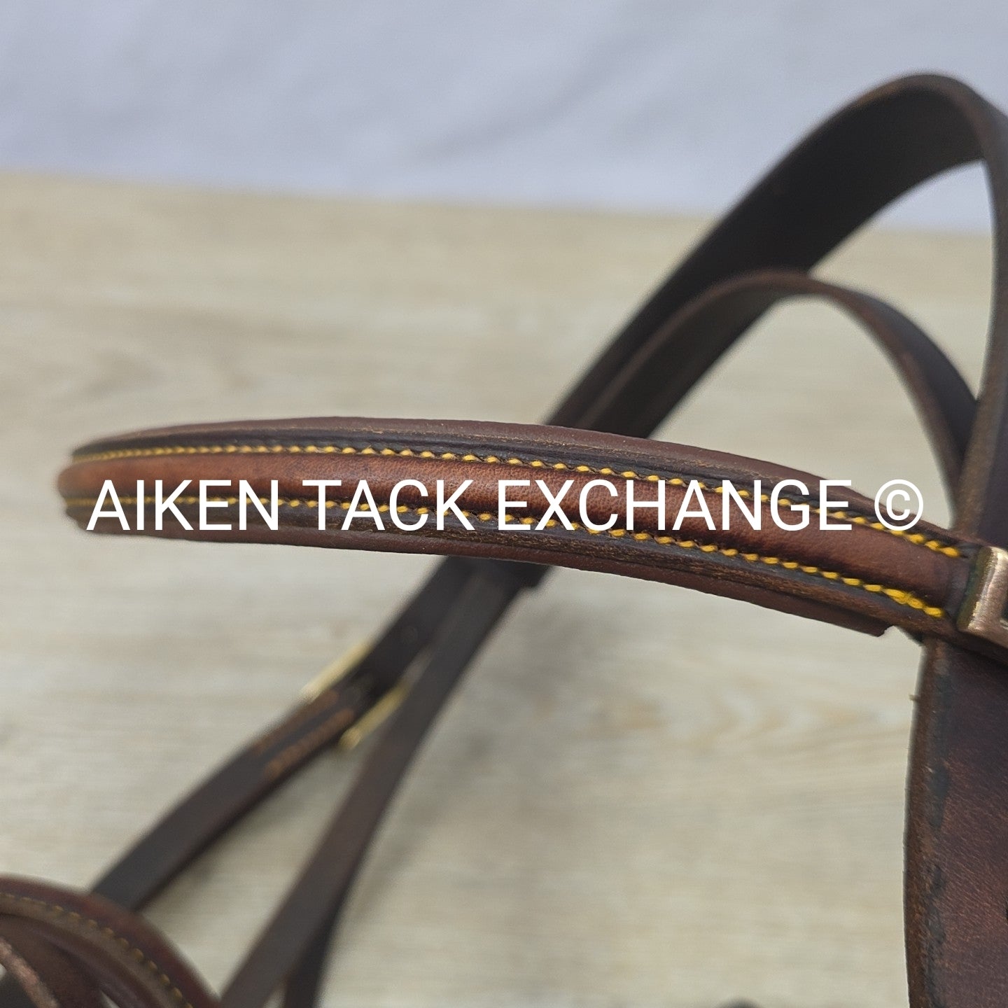 Stubben Plain Raised Flash Bridle with Matching Cotton Web Reins, Brown, Size Fu