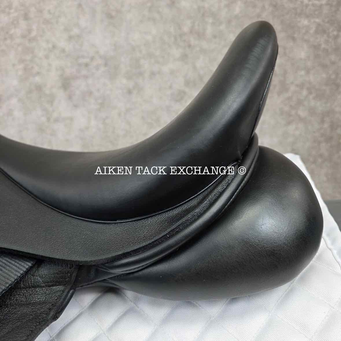 2016 Custom Saddlery Wolfgang Solo Monoflap Dressage Saddle, 17.5" Seat, Adjustable Tree, Wool Flocked Panels