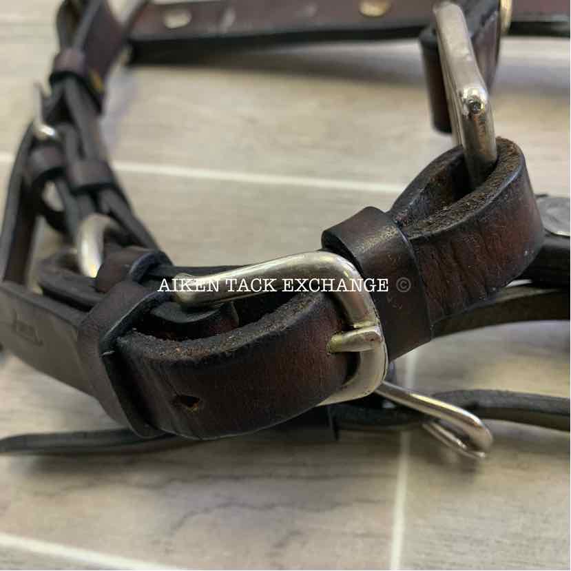 Tory Leather Silver Plated Diamond Show Halter, Size Full