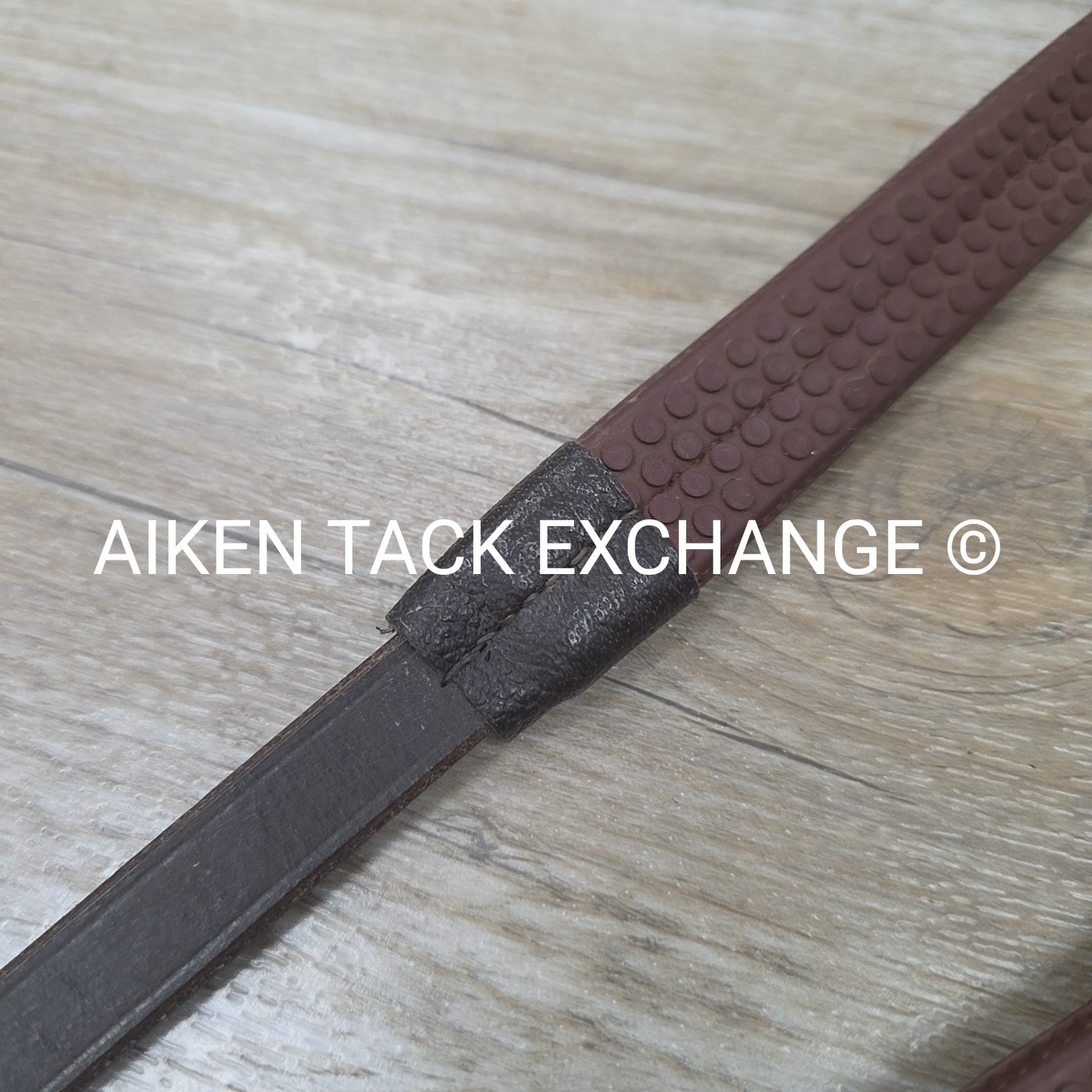 Plain Raised Rubber Reins, Brown, Size Cob / 54"