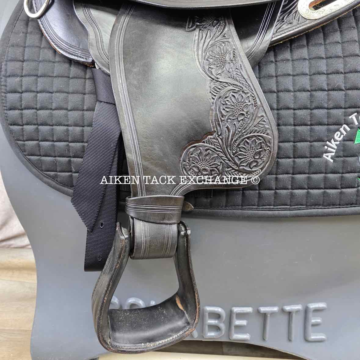 **SOLD** Big Horn 908 Extra Wide Trail Western Saddle, 16" Seat, Steele Equi-Fit Haflinger Tree
