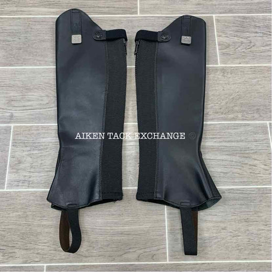 Huntley Equestrian Premium Leather Half Chap, Size X-Small Short