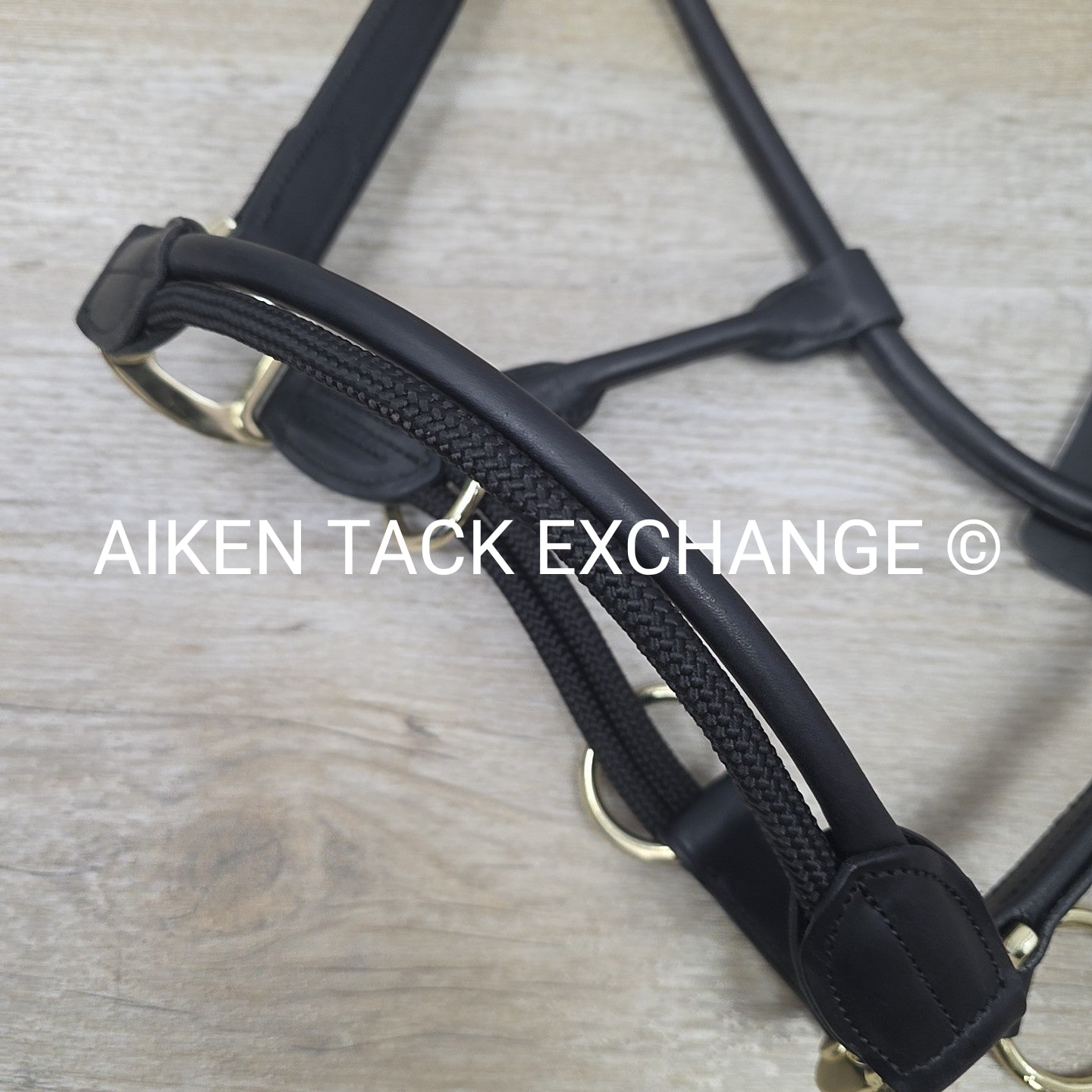 Shires Velociti Lusso Soria Control Leather Halter, Black, Size Full