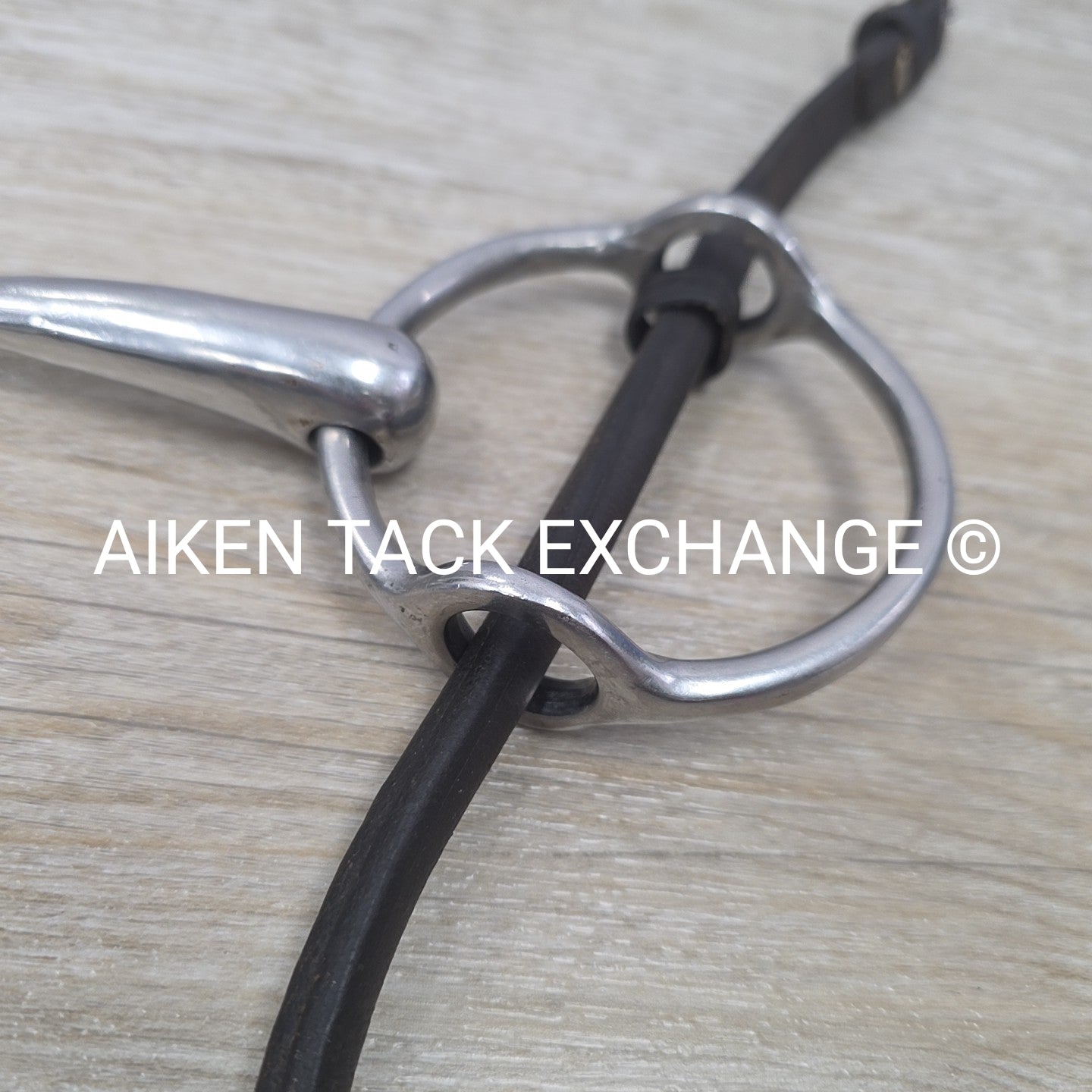 Single Joint Loose Ring Gag Bit with Leather Cheek Pieces 5.5"