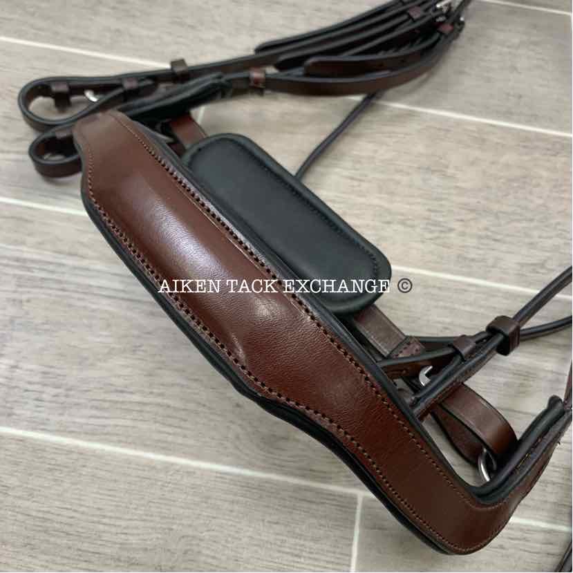 KL Select Red Barn Arena Ergonomic Weymouth Dressage Bridle, Brown, Size Full