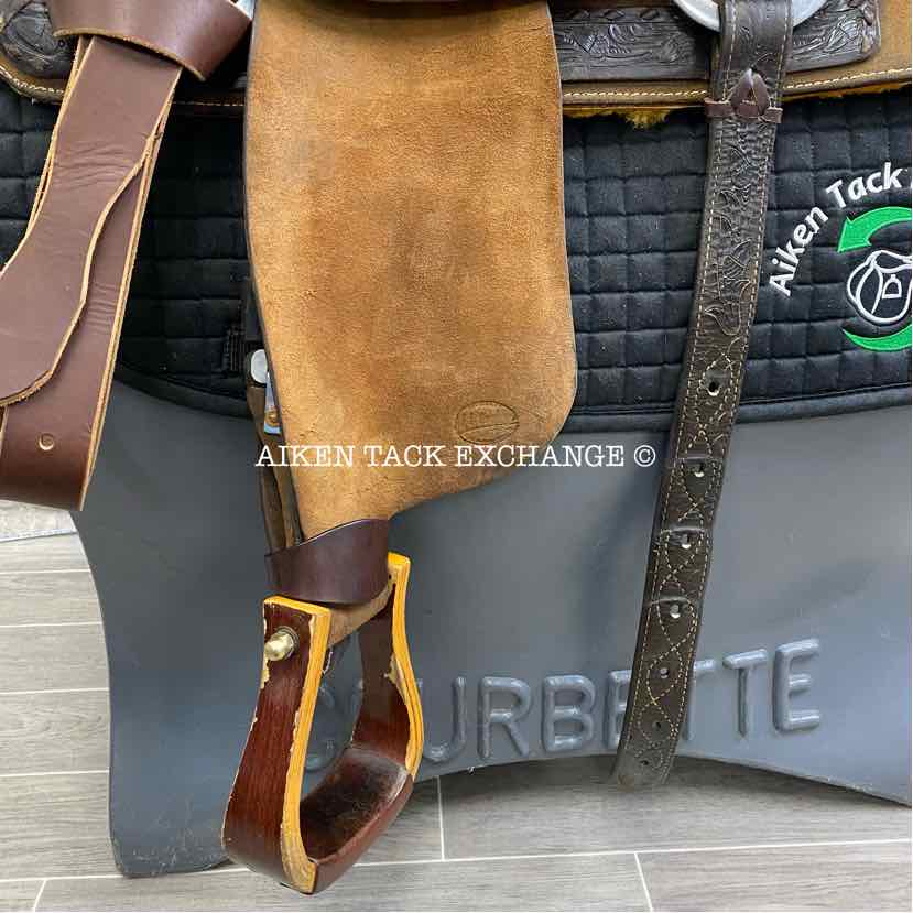 M.L. Leddy's Western Saddle, 16.5" Seat, Wide Tree - Full QH Bars