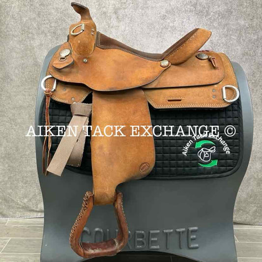 **SOLD** Ruff's Saddle Shop Roughout Training Western Saddle, 16" Seat, Regular Tree - Semi QH Bars