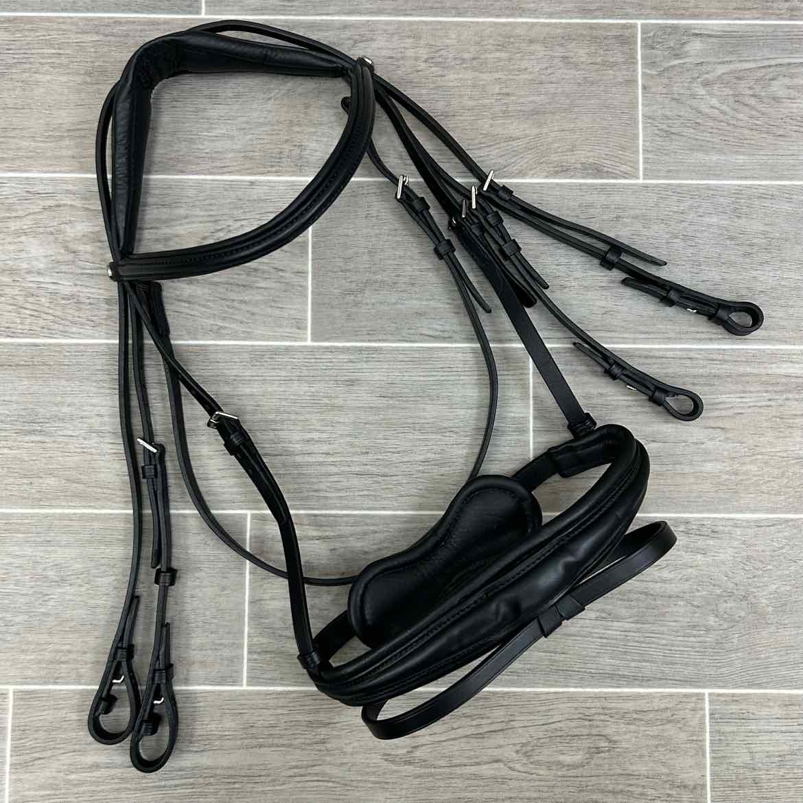 Stubben Switch 2-in-1 Snaffle & Weymouth Bridle, Black, Size Full