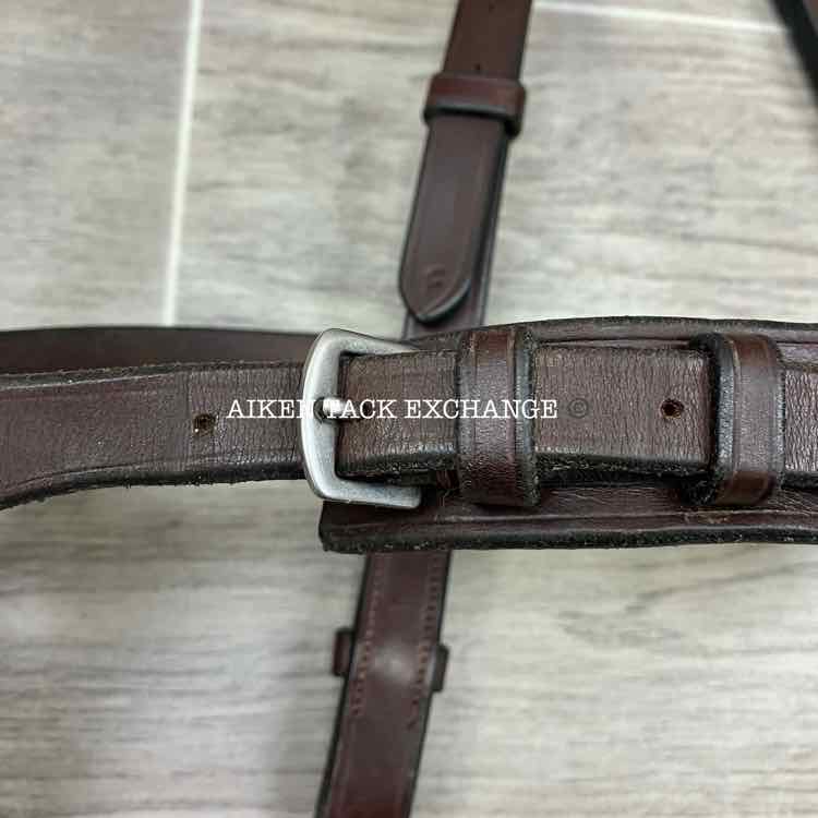 KL Select Foxwell Flat Hunt Bridle with Matching Laced Reins, Brown, Size Full