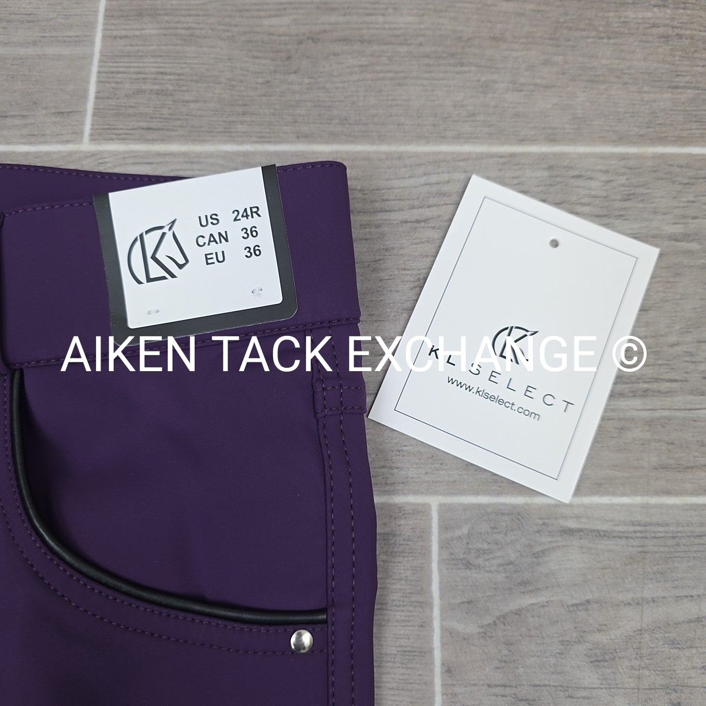 KL Select Gabrielle Knee Patch Breeches, Purple, Women's Size 24R