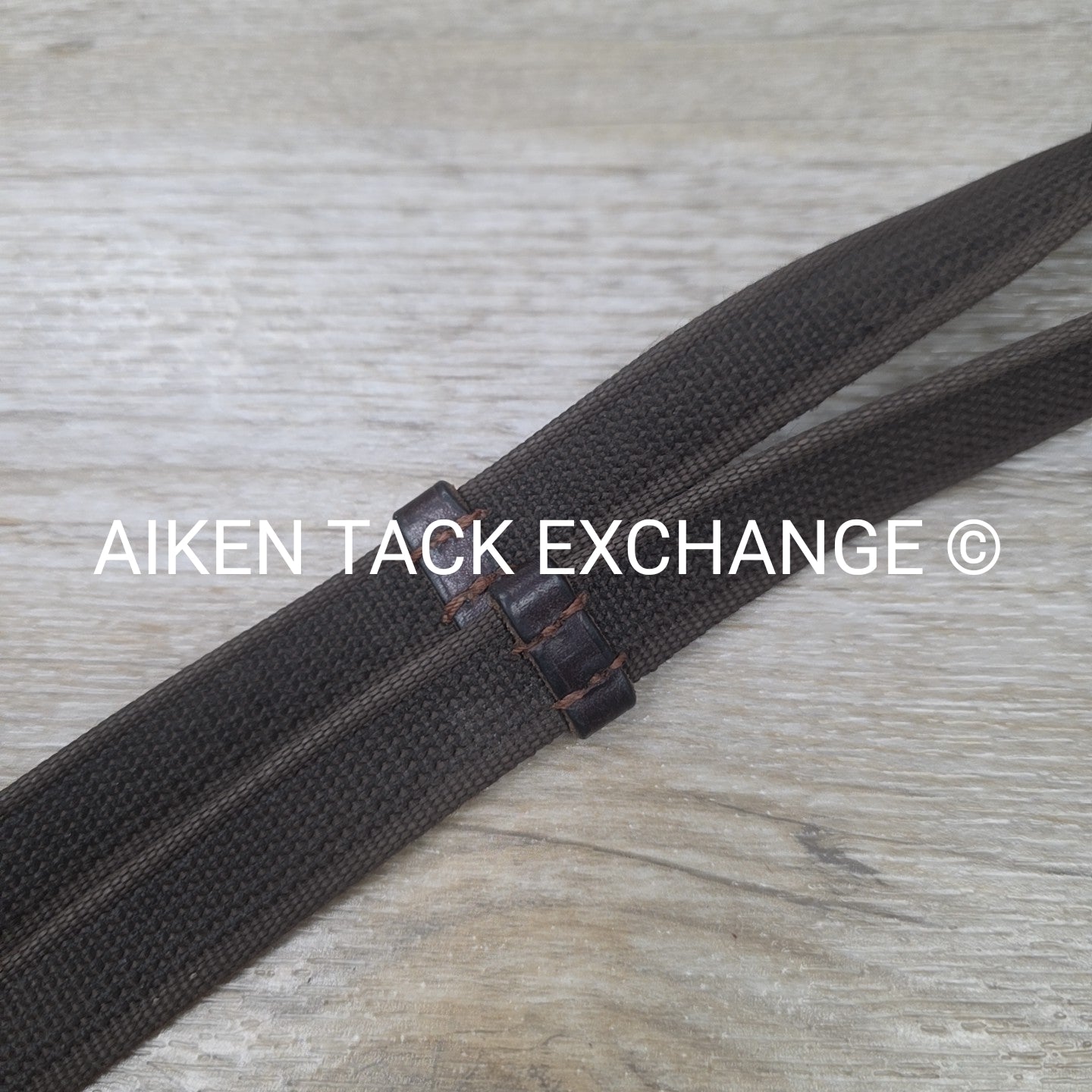 Rubberized Grip Reins with Hand Stops, Brown & Brass, 58"