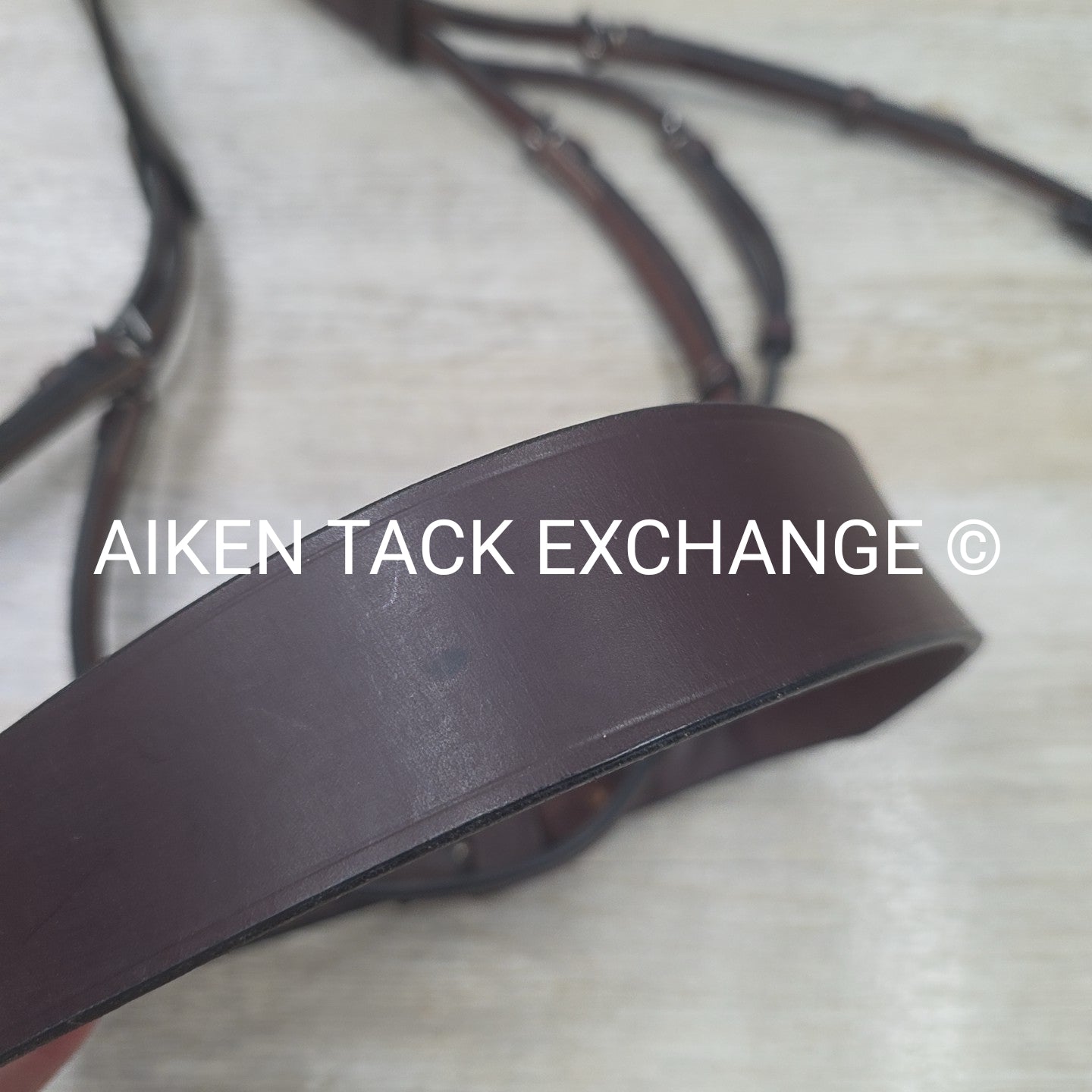 Monocrown Flat Hunt Bridle, No Reins, Brown, Oversize