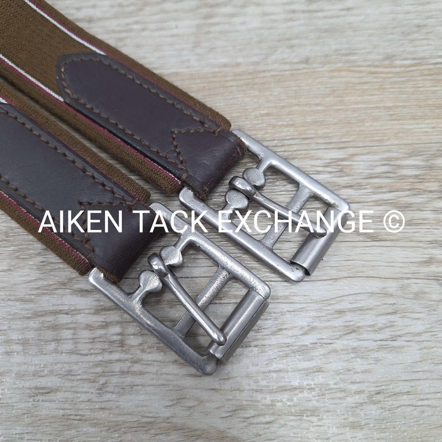 English Girth with Single End Elastic, Brown, 40"