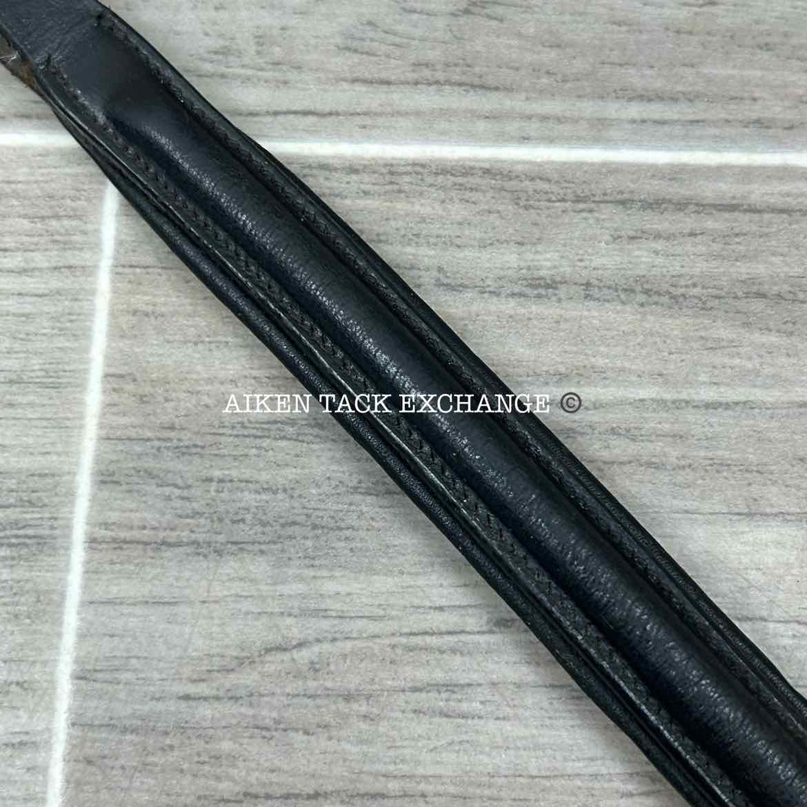 Plain Raised Padded Browband, Black, 16.5"