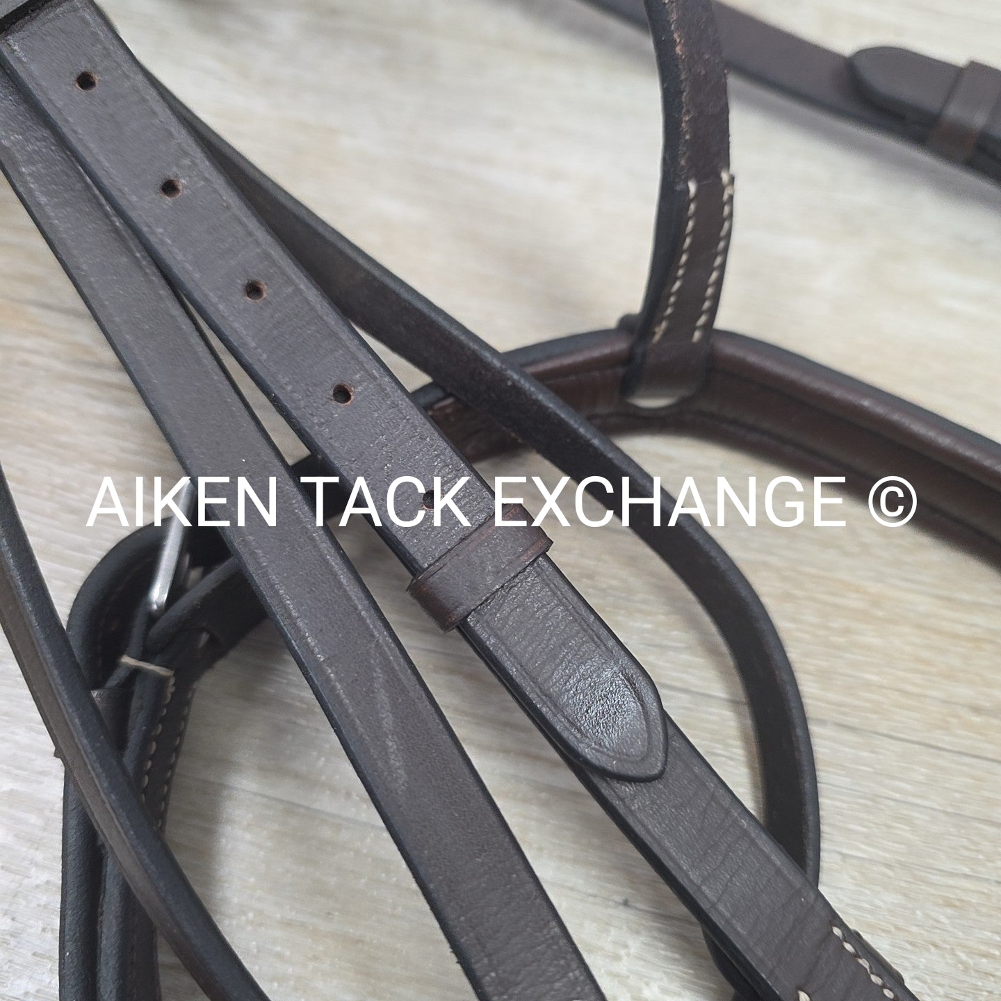 Fancy Stitched Bridle with Matching Reins, Brown, Oversize