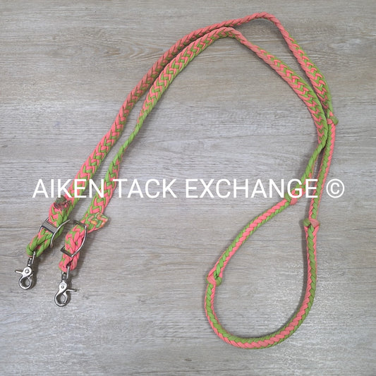 Braided Flat Barrel Reins with Snaps