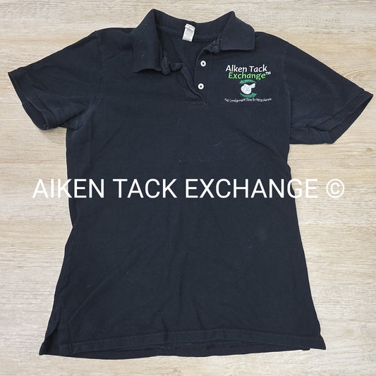 Short Sleeve Collared Polo Shirt with ATE Logo, Women's Size Medium