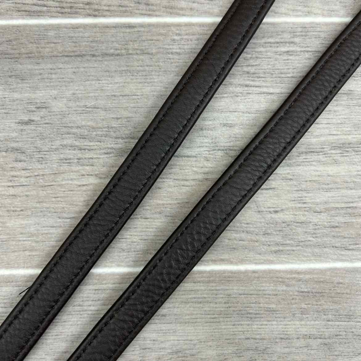 Stubben NT Leather Reins with Extra Grip Rubber Lining, Brown, 55"