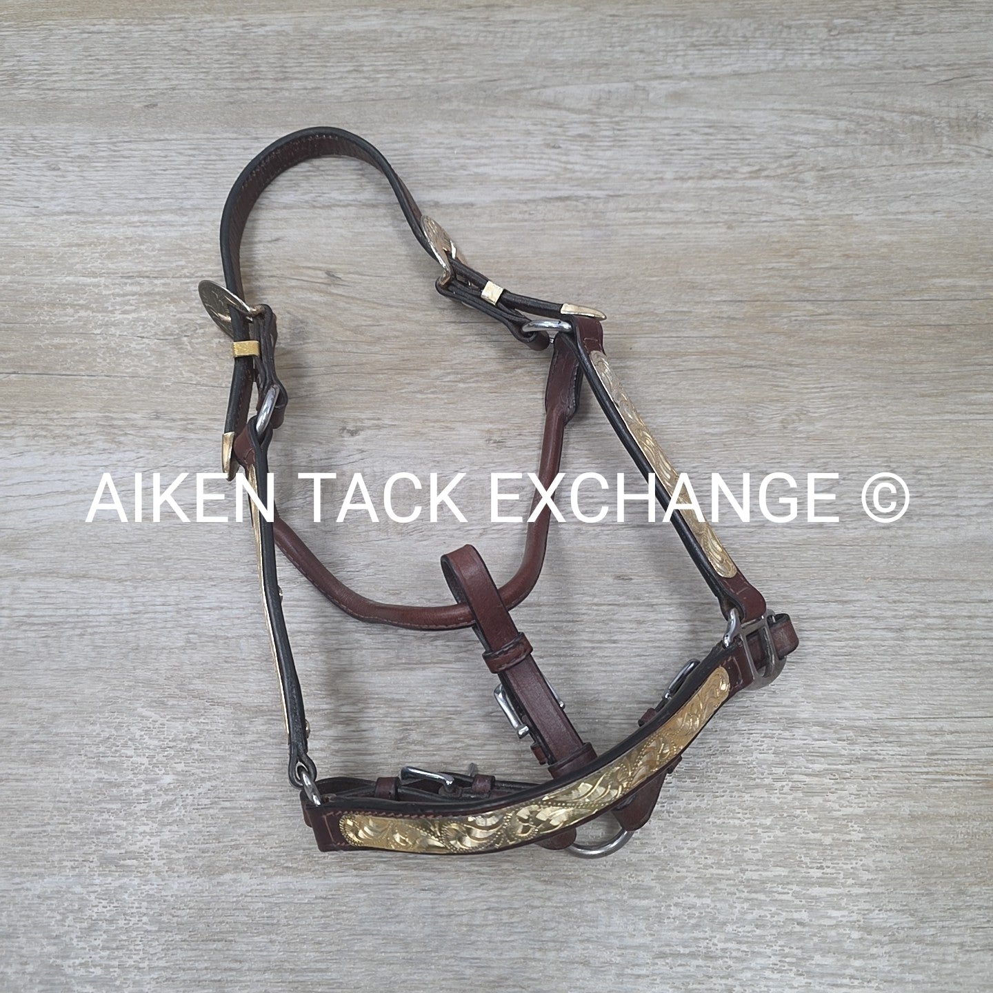 Western Show Halter, Brown, Size Pony