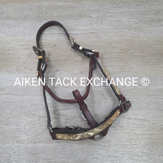 Western Show Halter, Brown, Size Pony