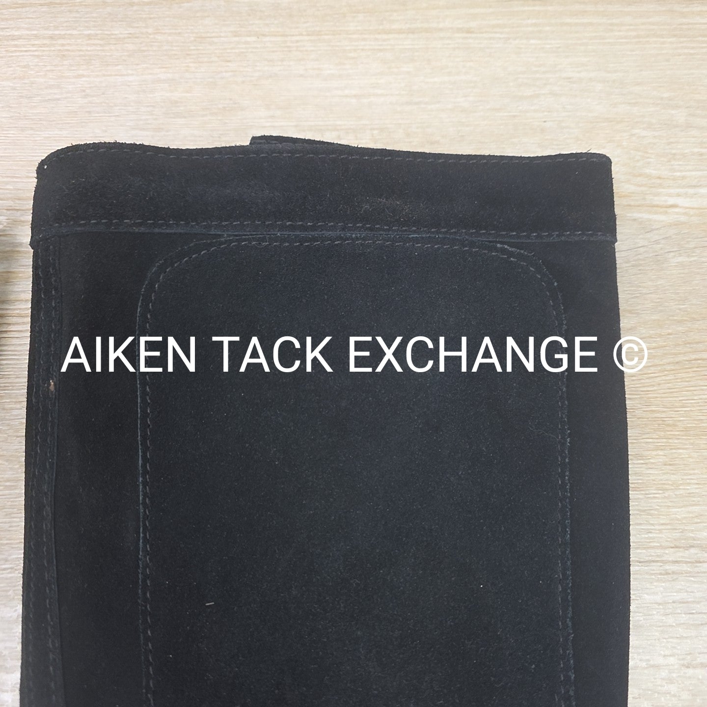 Suede Half Chaps, Black, Size Large