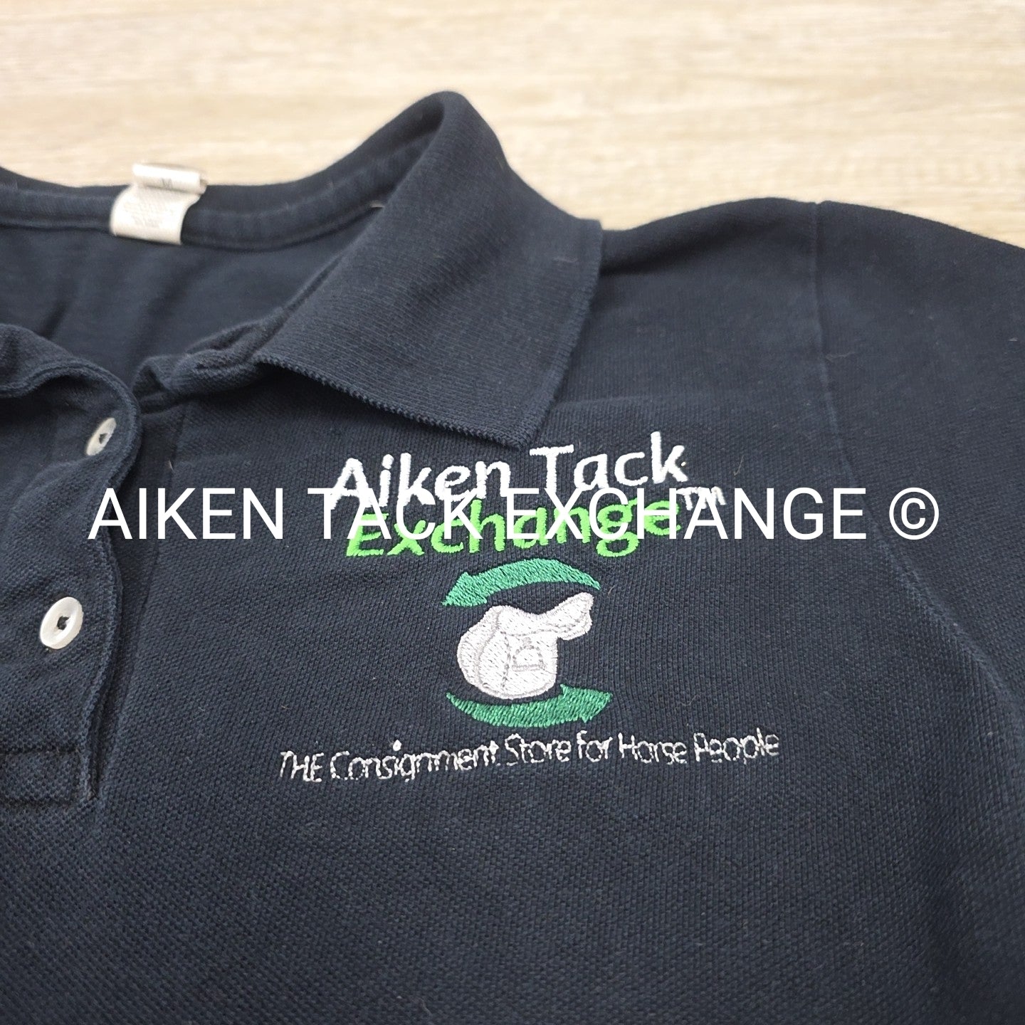 Short Sleeve Collared Polo Shirt with ATE Logo, Women's Size Medium