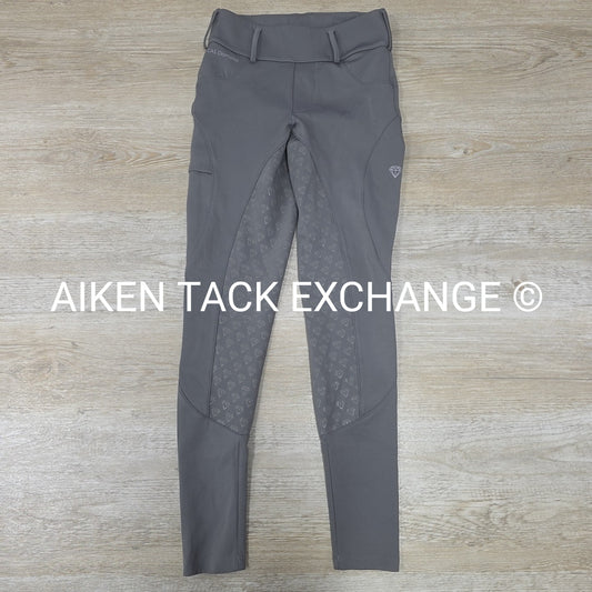 CAS Diamond Silicone Full Seat Compression Breeches, Grey, Size Small