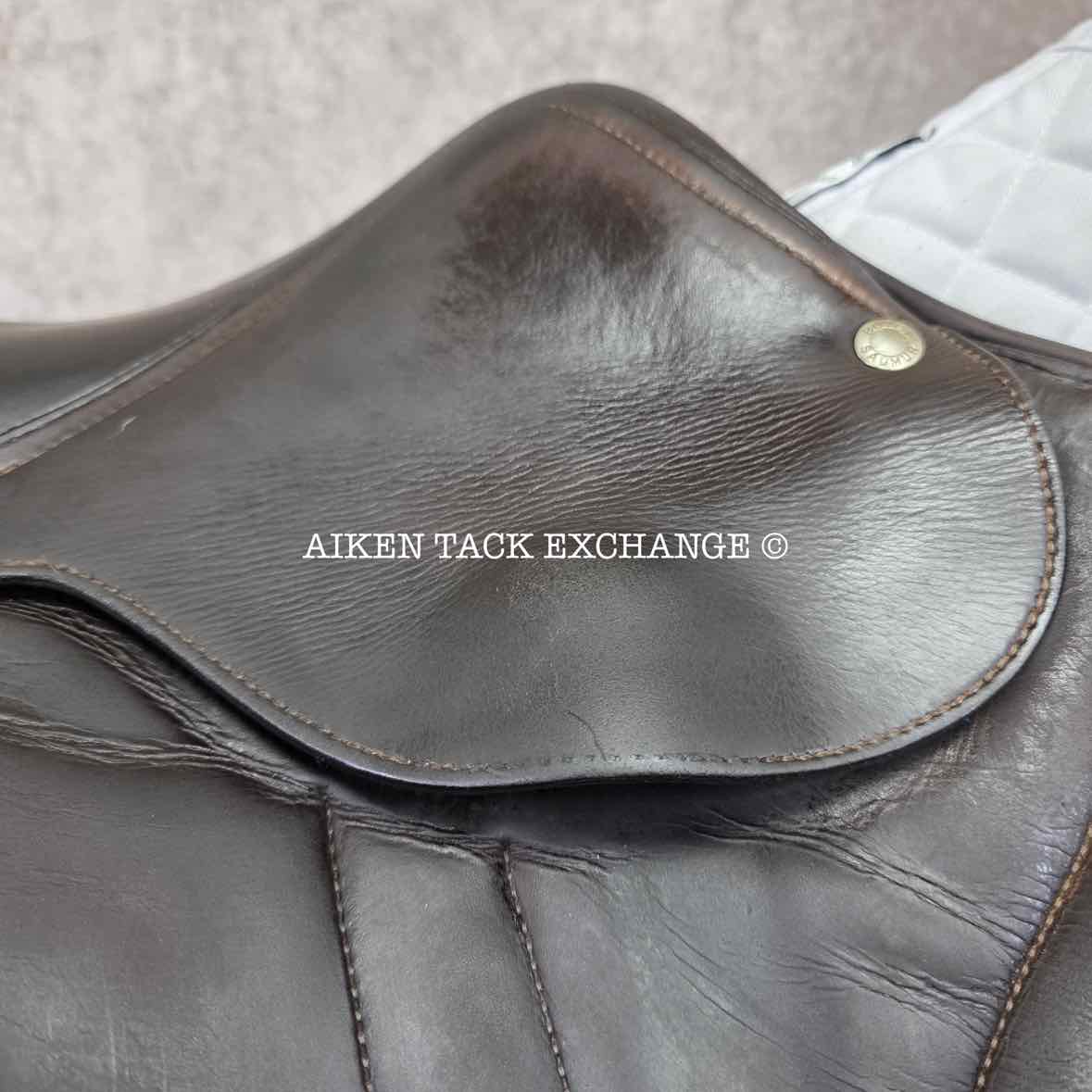 2007 Butet Monoflap Jump Saddle, 17" Seat, 3 Flap, Medium Tree, Foam Panels, Full Calfskin Leather